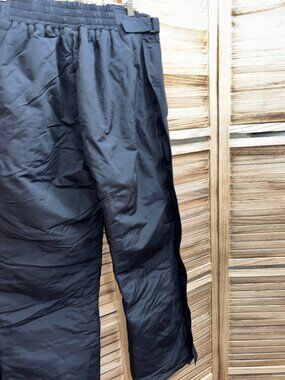 Slalom Mens Large Black Insulated Ski Snowboard Pants Full Side Zip